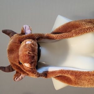 FINAL PRICE COW BULL fuzzy hat scarf combo with horns pockets/mittens
